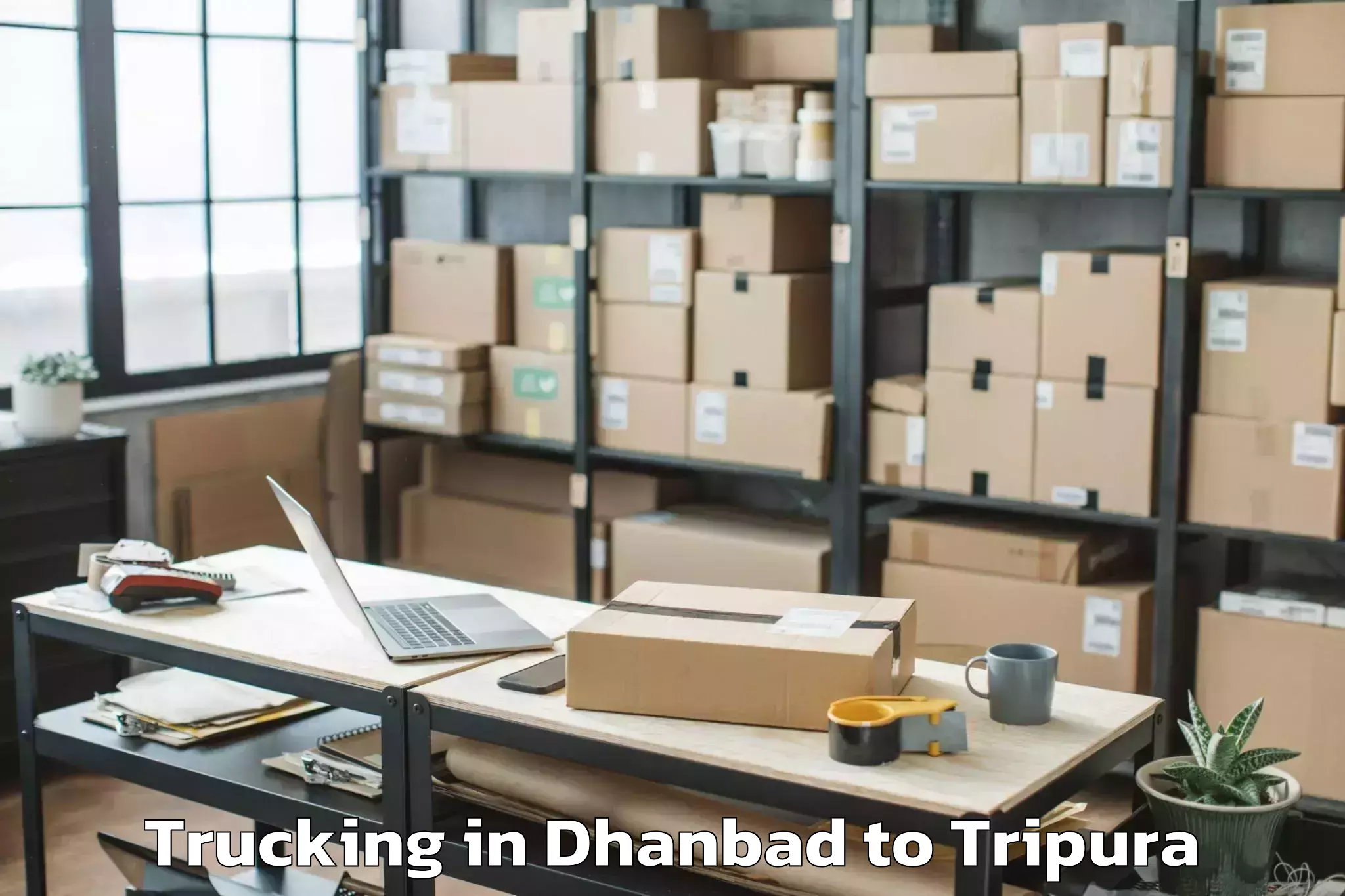 Book Dhanbad to Melaghar Trucking Online